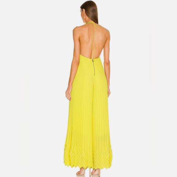 Alice + Olivia Sunny Yellow Wide Leg Jumpsuit - Picture 2 of 6